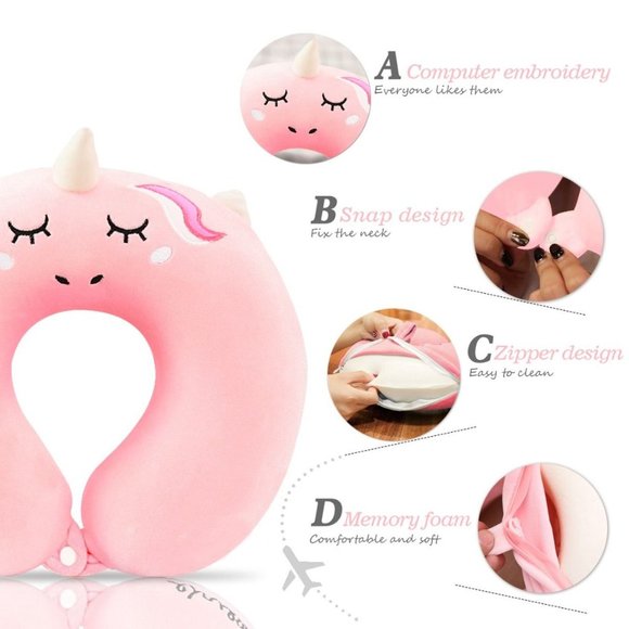 Travel Neck Pillow Memory Foam Comfortable Washable Cover ﻿ - Picture 2 of 8